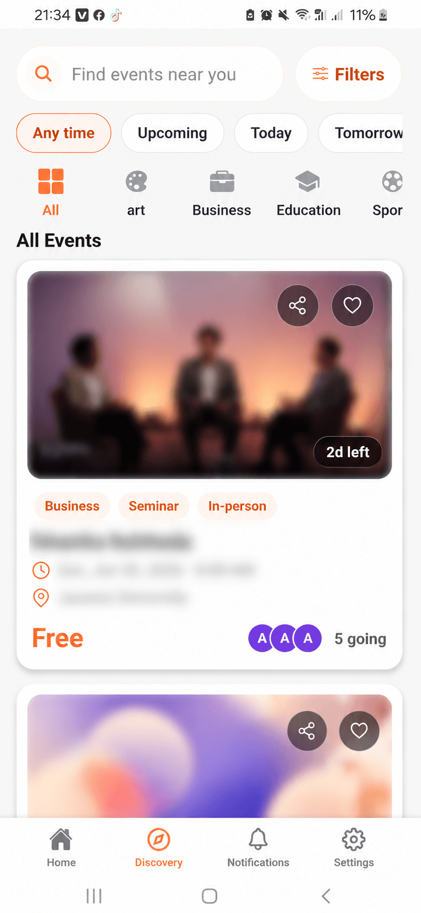MadalHub mobile app discovery screen